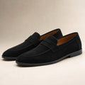 Everest | Suede Loafers Moc Toe Slip-On Black – Product Photo