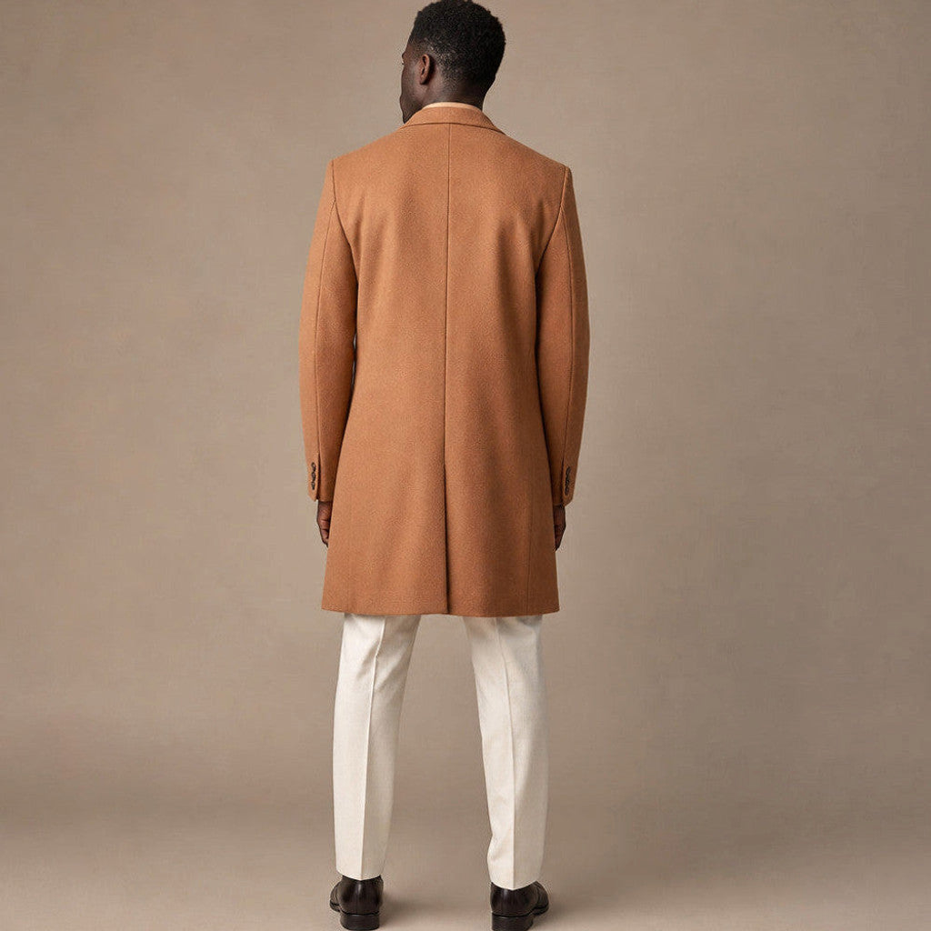 Fenton | Single Breasted Overcoat Camel Brown – Product Photo