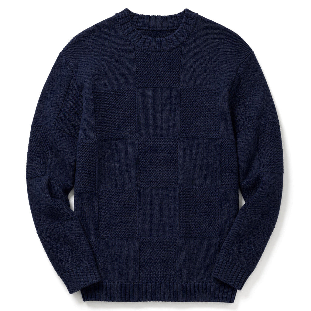 Ferncroft | Knit Sweater Textured Layering Navy – Product Photo
