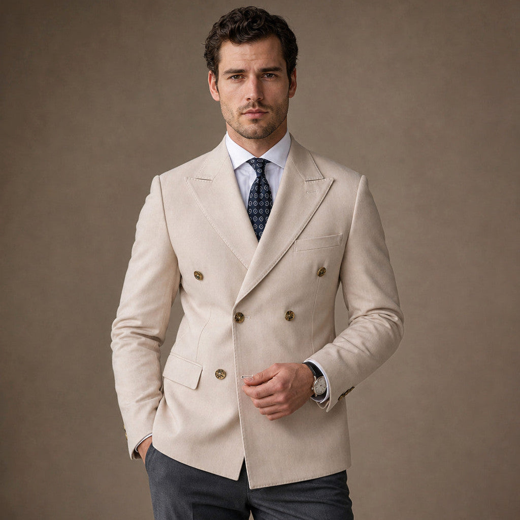 Firenze | Blazer Half Lined Tailored Fit Apricot – Product Photo