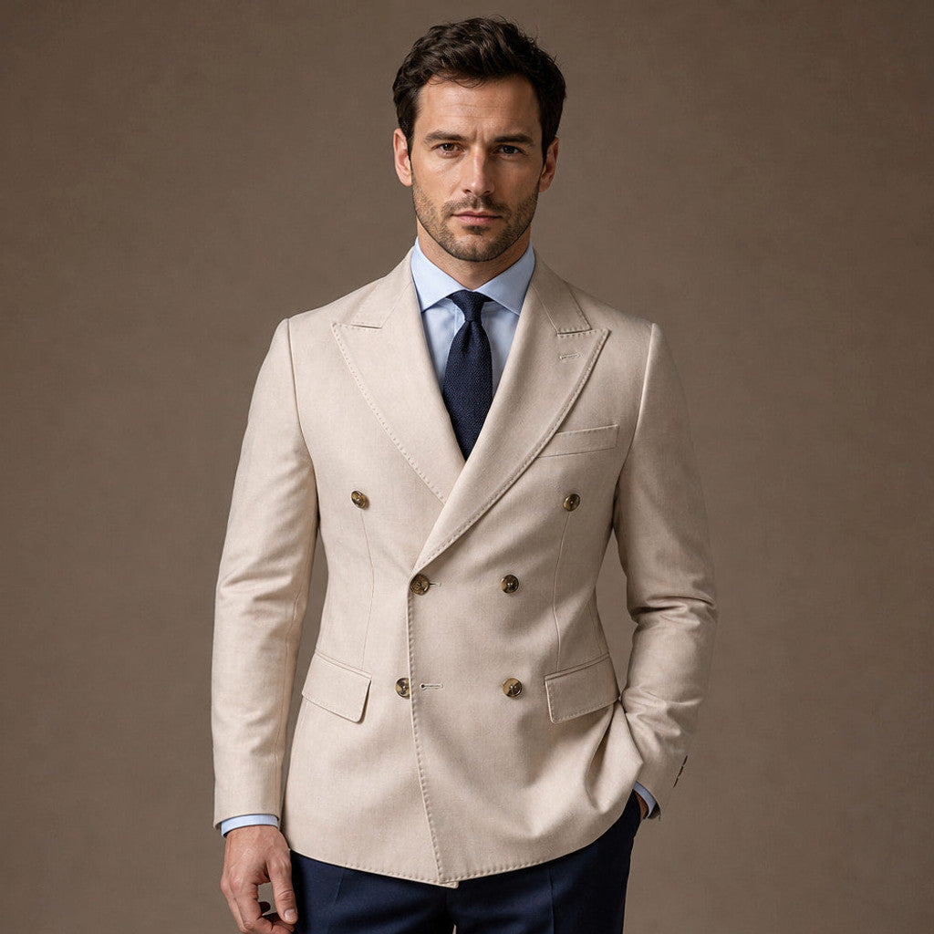 Firenze | Blazer Half Lined Tailored Fit in Apricot – Premium Editorial