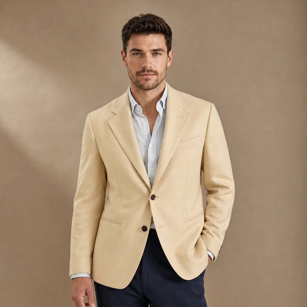 Firenze | Blazer Half Lined Tailored Fit in Beige – Premium Editorial