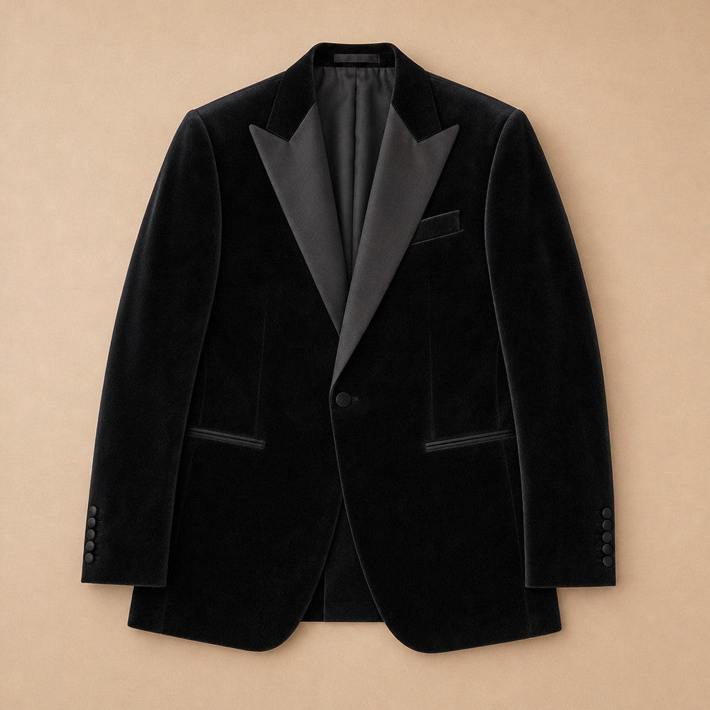 Firenze | Blazer Half Lined Tailored Fit Black – Flat Lay Product Photo