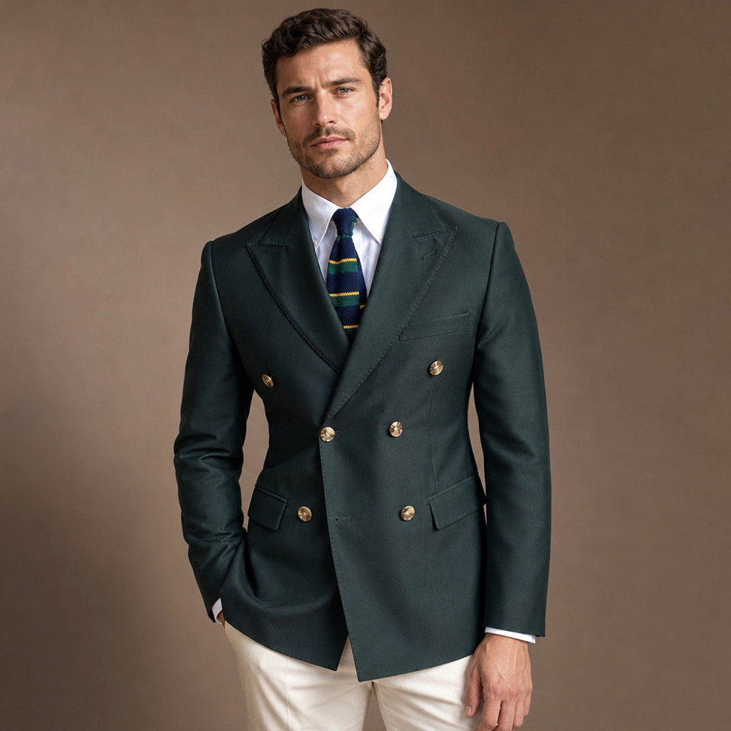 Firenze | Blazer Half Lined Tailored Fit Dark Green – Product Photo