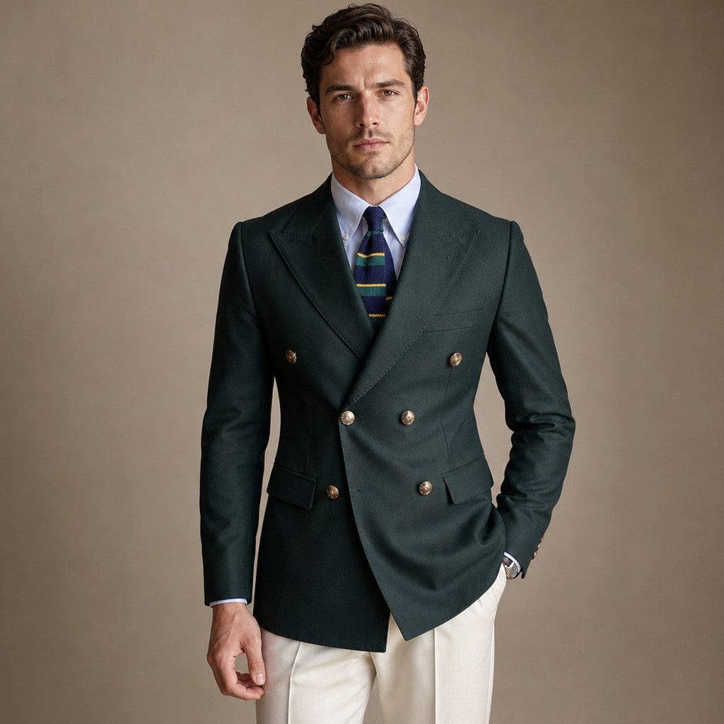 Firenze | Blazer Half Lined Tailored Fit in Dark Green – Premium Editorial