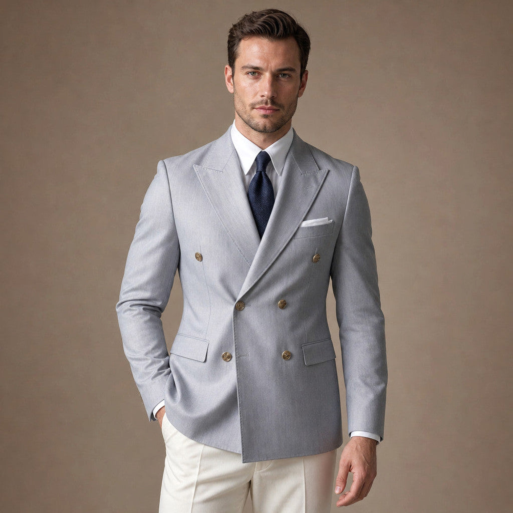 Firenze | Blazer Half Lined Tailored Fit in Grey – Premium Editorial