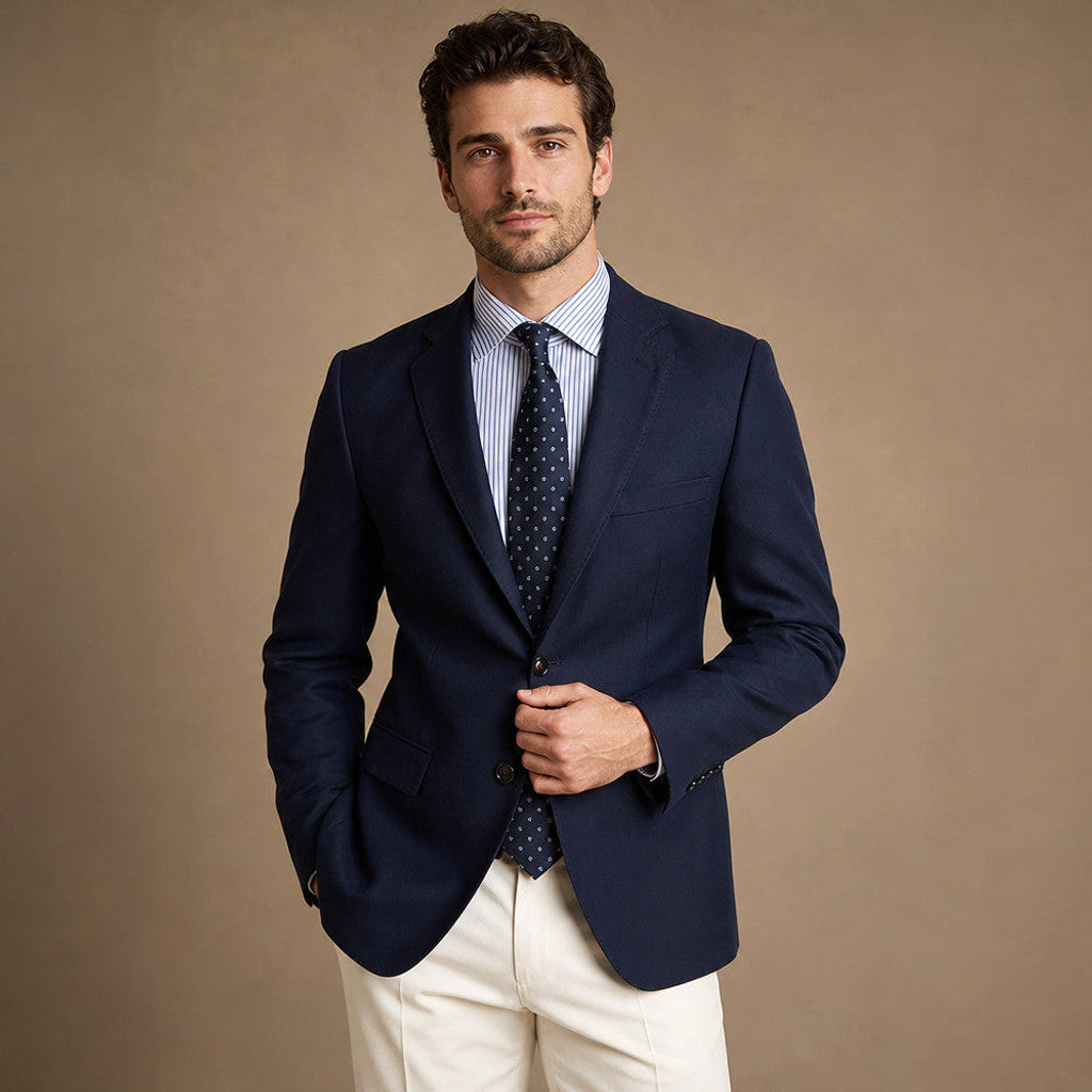 Firenze | Blazer Half Lined Tailored Fit Navy – Product Photo