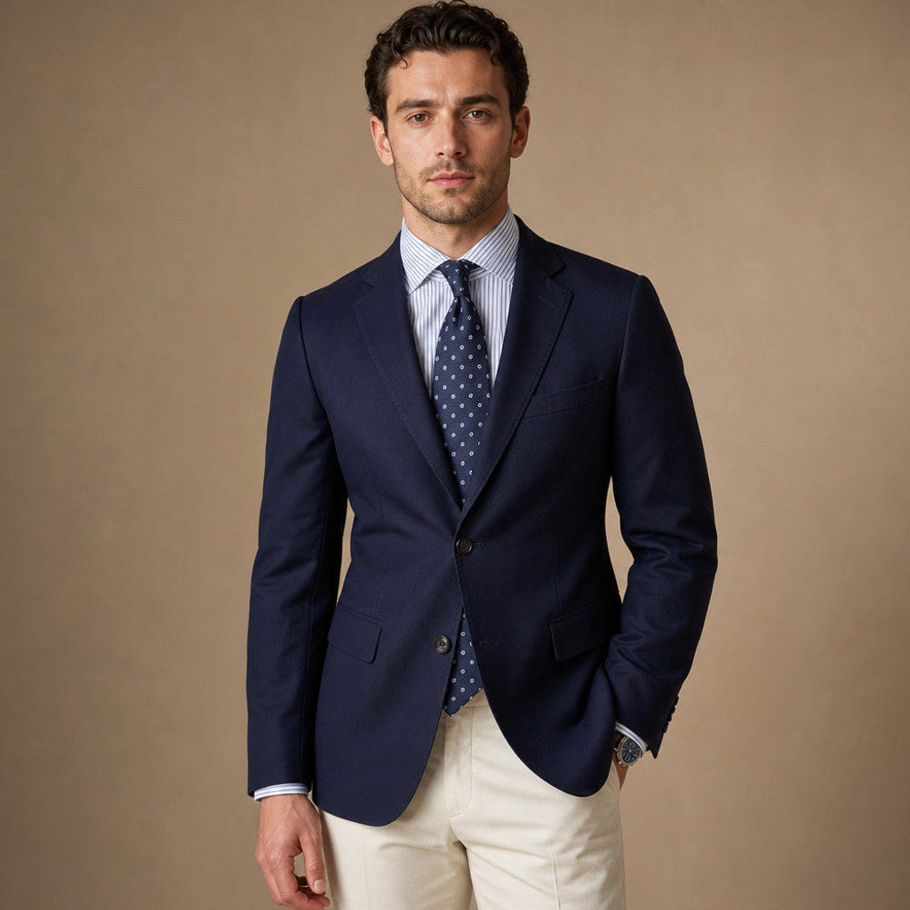 Firenze | Blazer Half Lined Tailored Fit in Navy – Premium Editorial