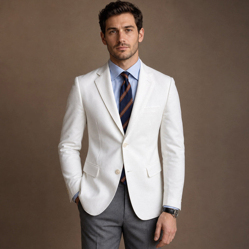 Firenze | Blazer Half Lined Tailored Fit White – Product Photo