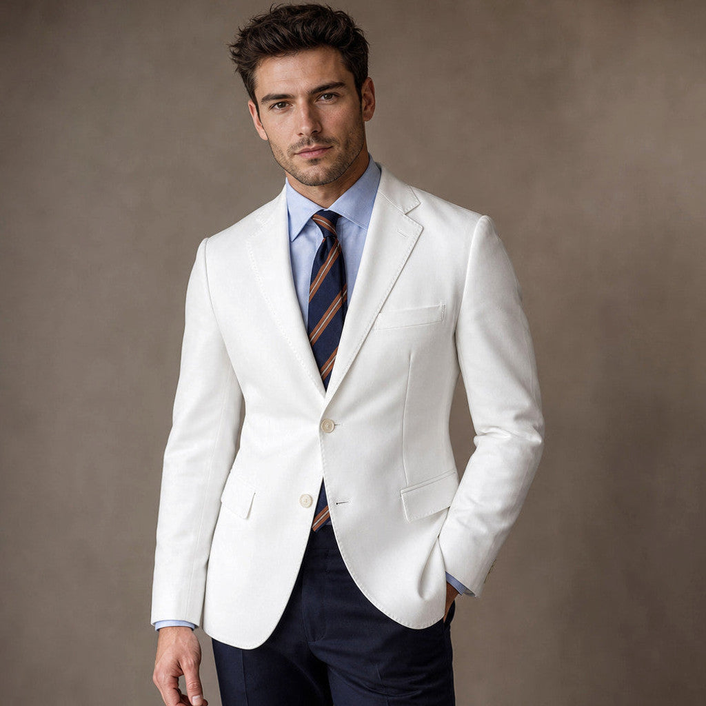 Firenze | Blazer Half Lined Tailored Fit in White – Premium Editorial