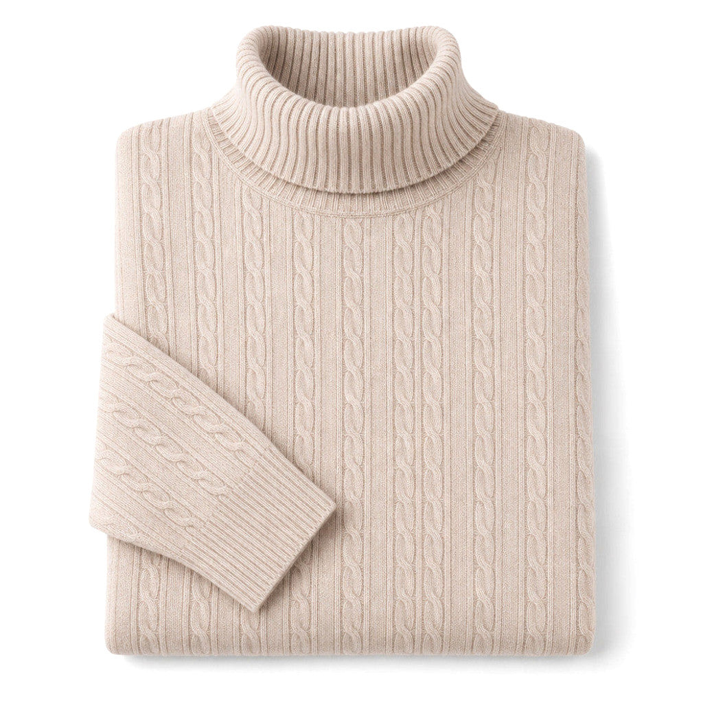Gareth | Turtleneck Sweater Cable Knit Slim Fit – Product Photo