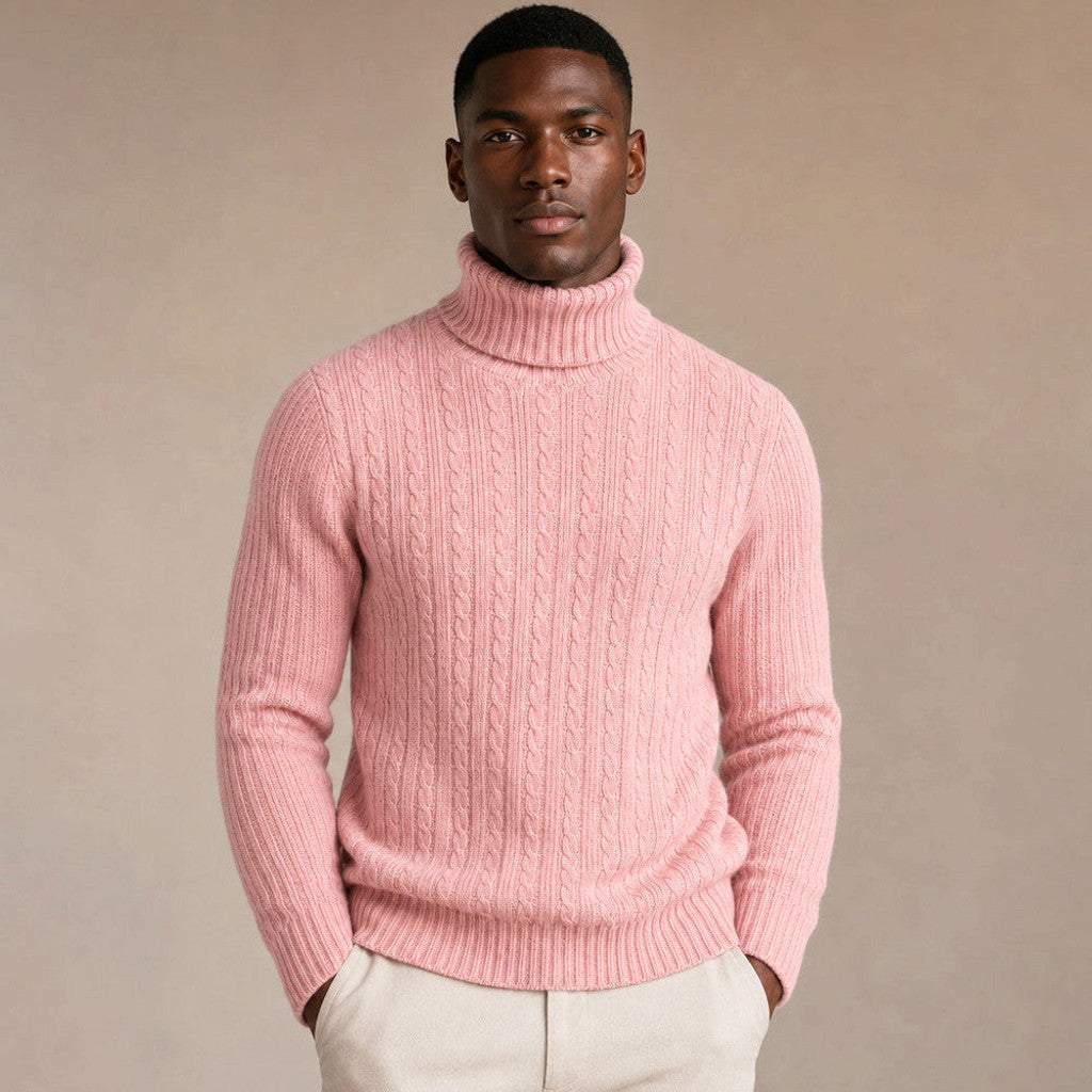 Gareth | Turtleneck Sweater Cable Knit Slim Fit – Product Photo