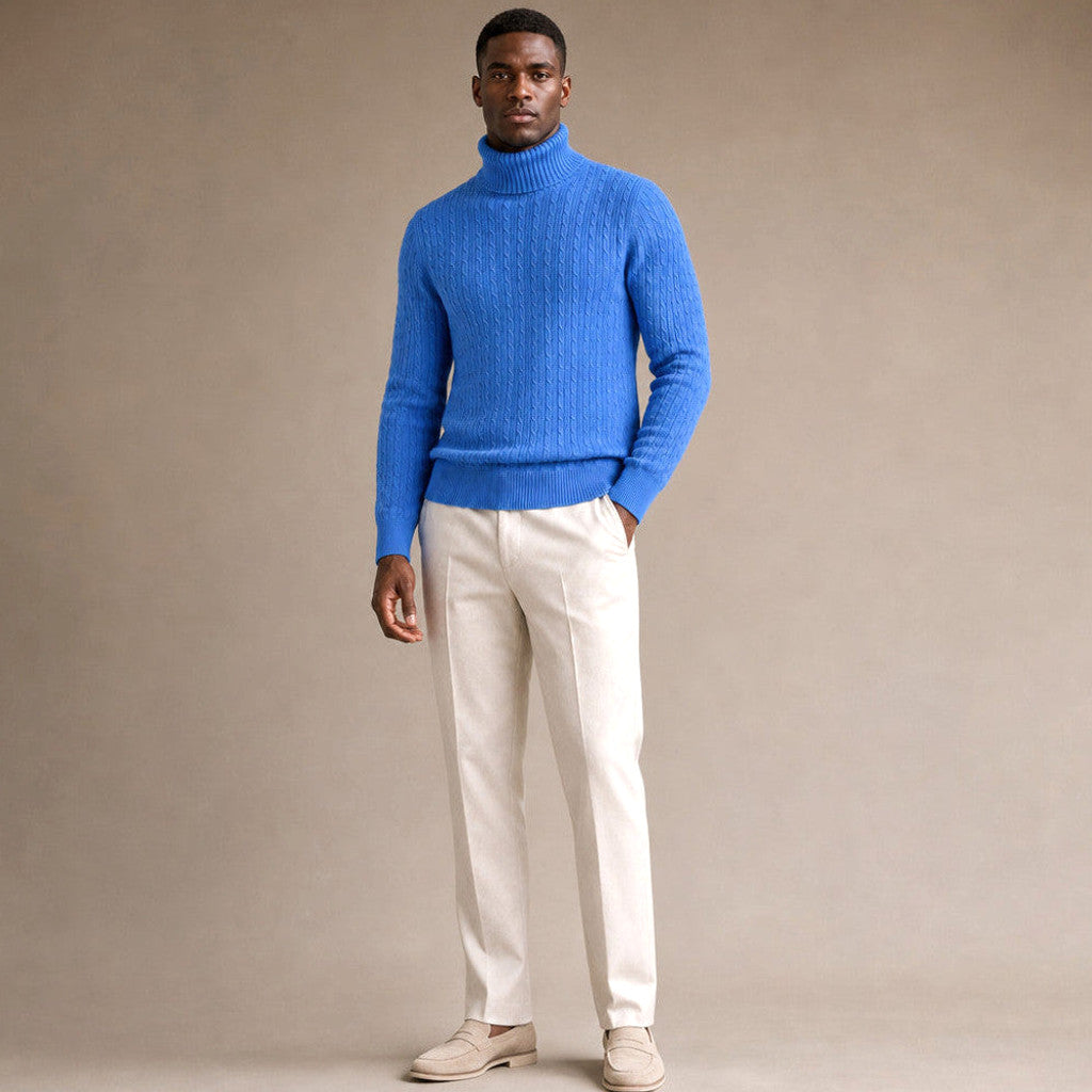 Gareth | Turtleneck Sweater Cable Knit Slim Fit – Product Photo