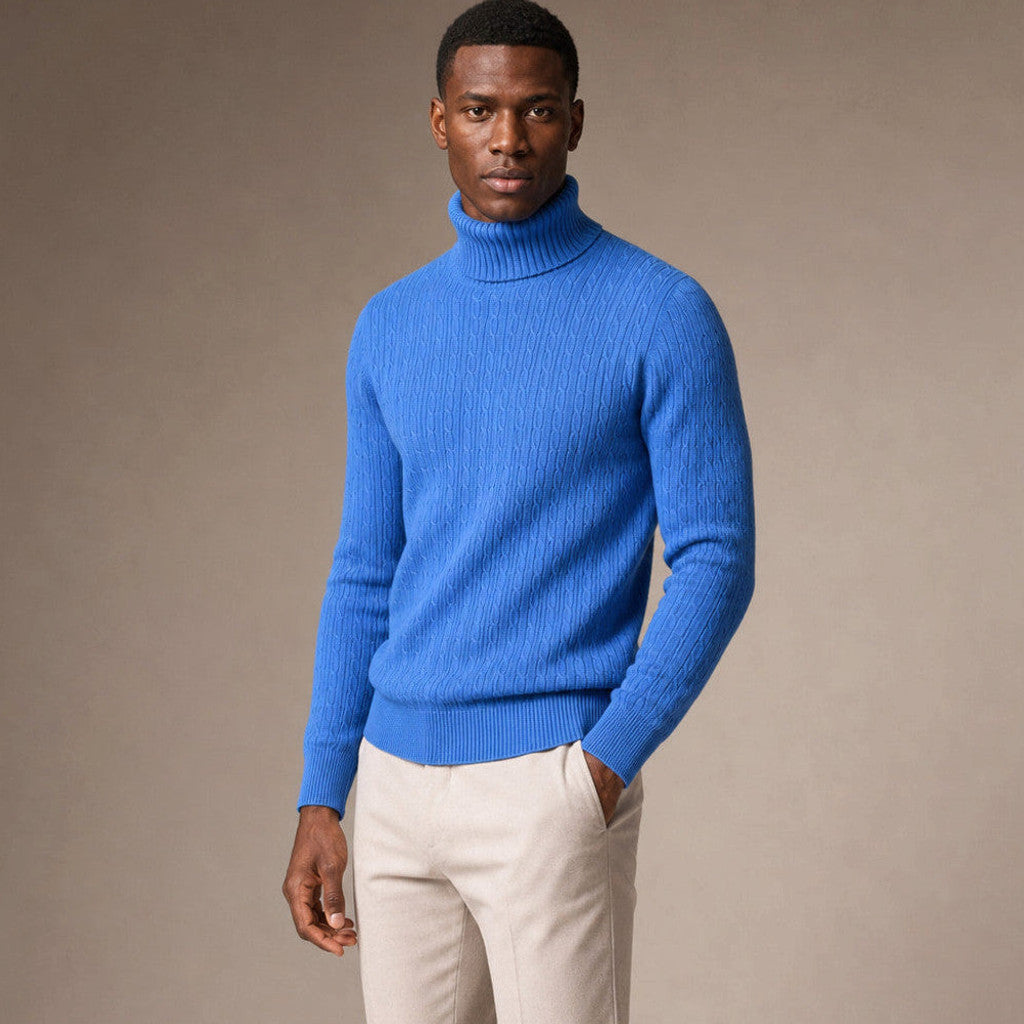 Gareth | Turtleneck Sweater Cable Knit Slim Fit – Product Photo