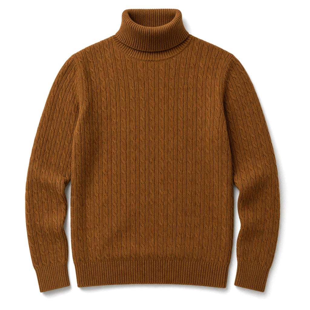 Gareth | Turtleneck Sweater Cable Knit Slim Fit – Product Photo