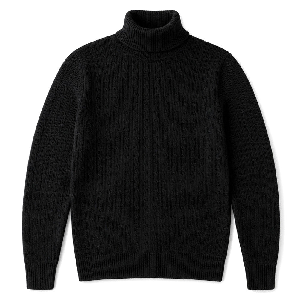 Gareth | Turtleneck Sweater Cable Knit Slim Fit – Product Photo