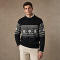 Fair Isle Jumper Crewneck Knit Black – Product Photo