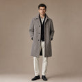 Mid-Length Coat Houndstooth Quilted Plaid Plaid – Product Photo