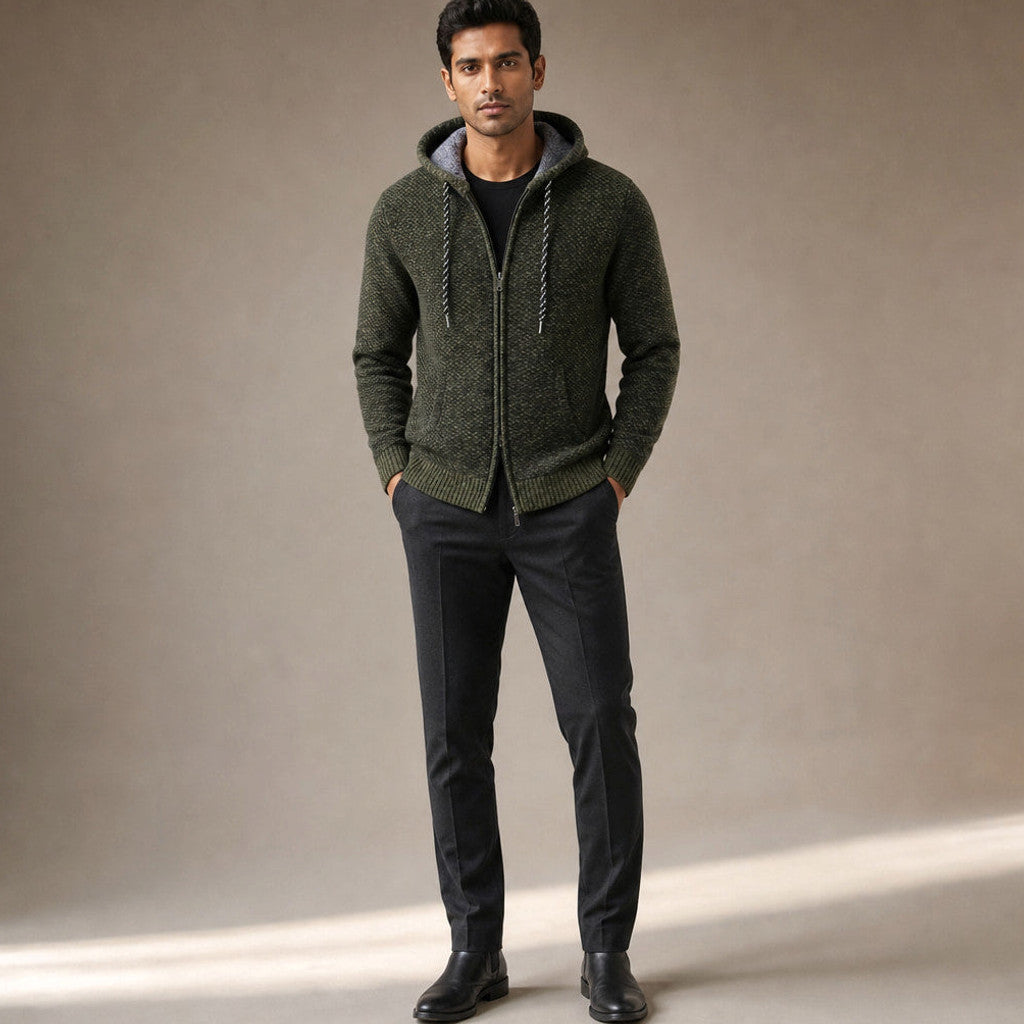 Gawain | Graphic Hoodie Relaxed Fit Green – Full Look