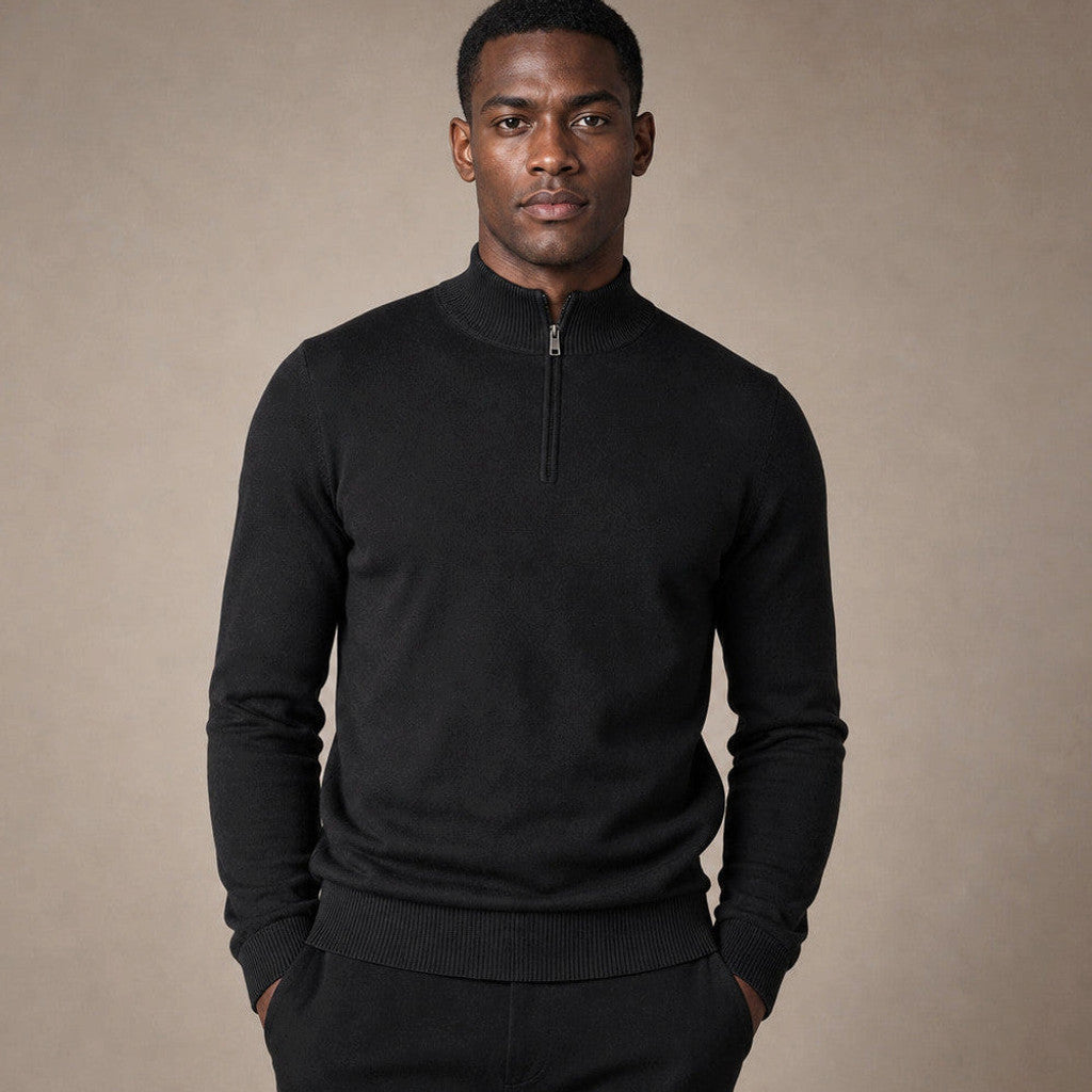 Gilmore | Quarter Zip Jumper Mock Neck Knit – Product Photo