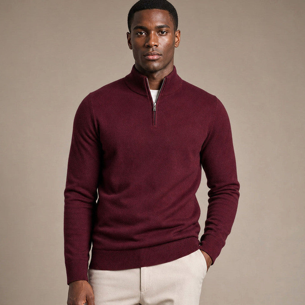 Gilmore | Quarter Zip Jumper Mock Neck Knit – Product Photo