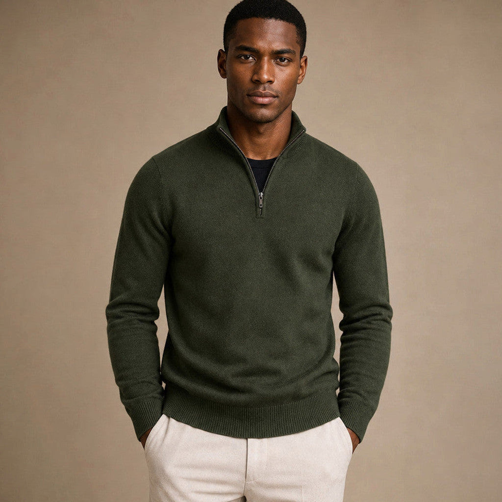 Gilmore | Quarter Zip Jumper Mock Neck Knit – Product Photo