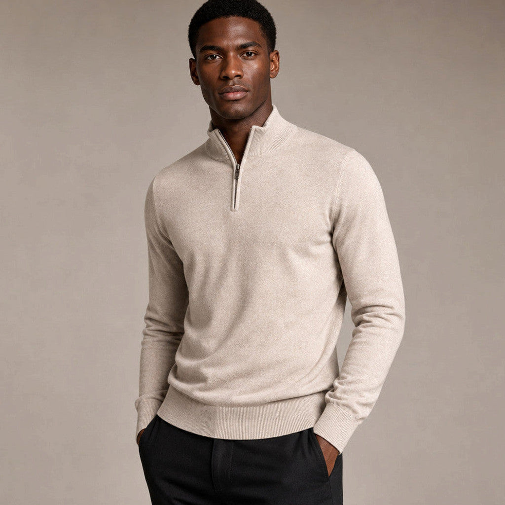 Gilmore | Quarter Zip Jumper Mock Neck Knit – Product Photo