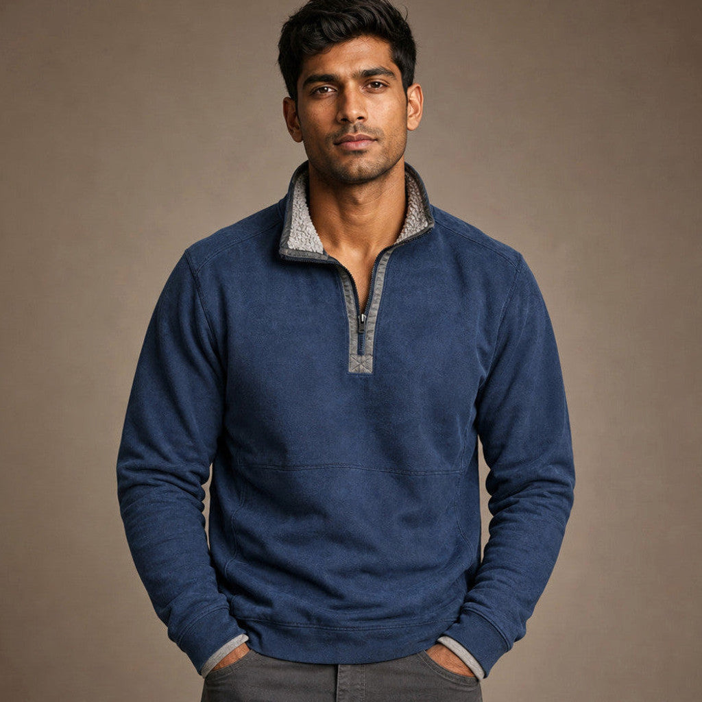 Grant | Quarter Zip Jumper Sherpa Collar Fleece – Product Photo