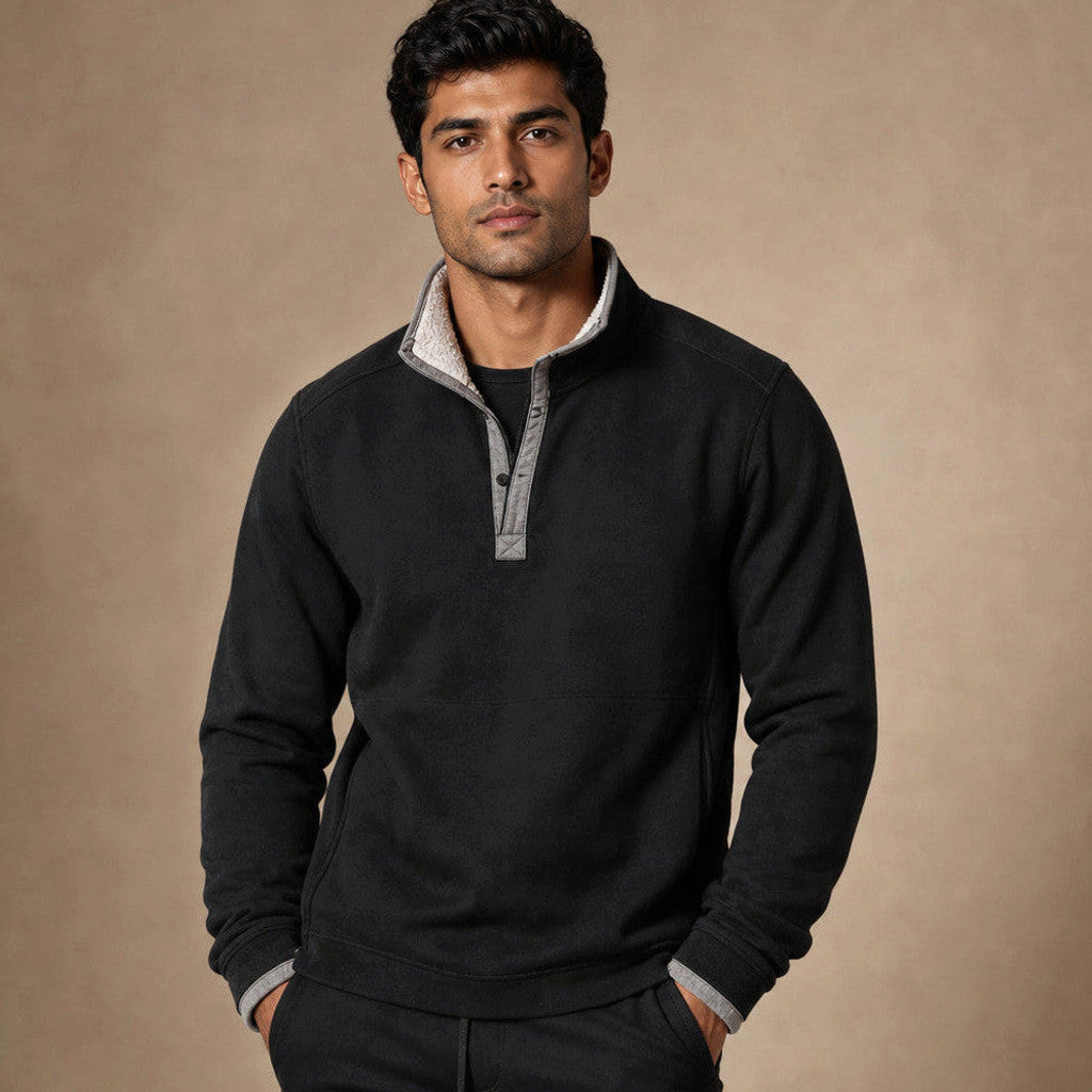 Grant | Quarter Zip Jumper Sherpa Collar Fleece – Product Photo