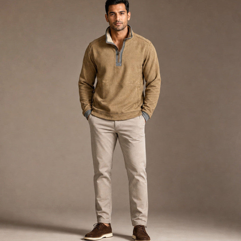 Grant | Quarter Zip Jumper Sherpa Collar Fleece – Product Photo