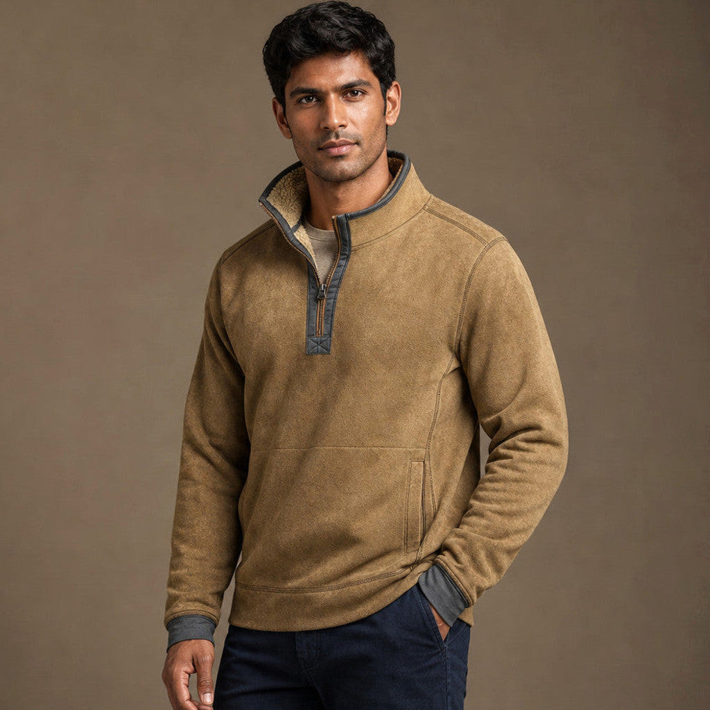 Grant | Quarter Zip Jumper Sherpa Collar Fleece – Product Photo