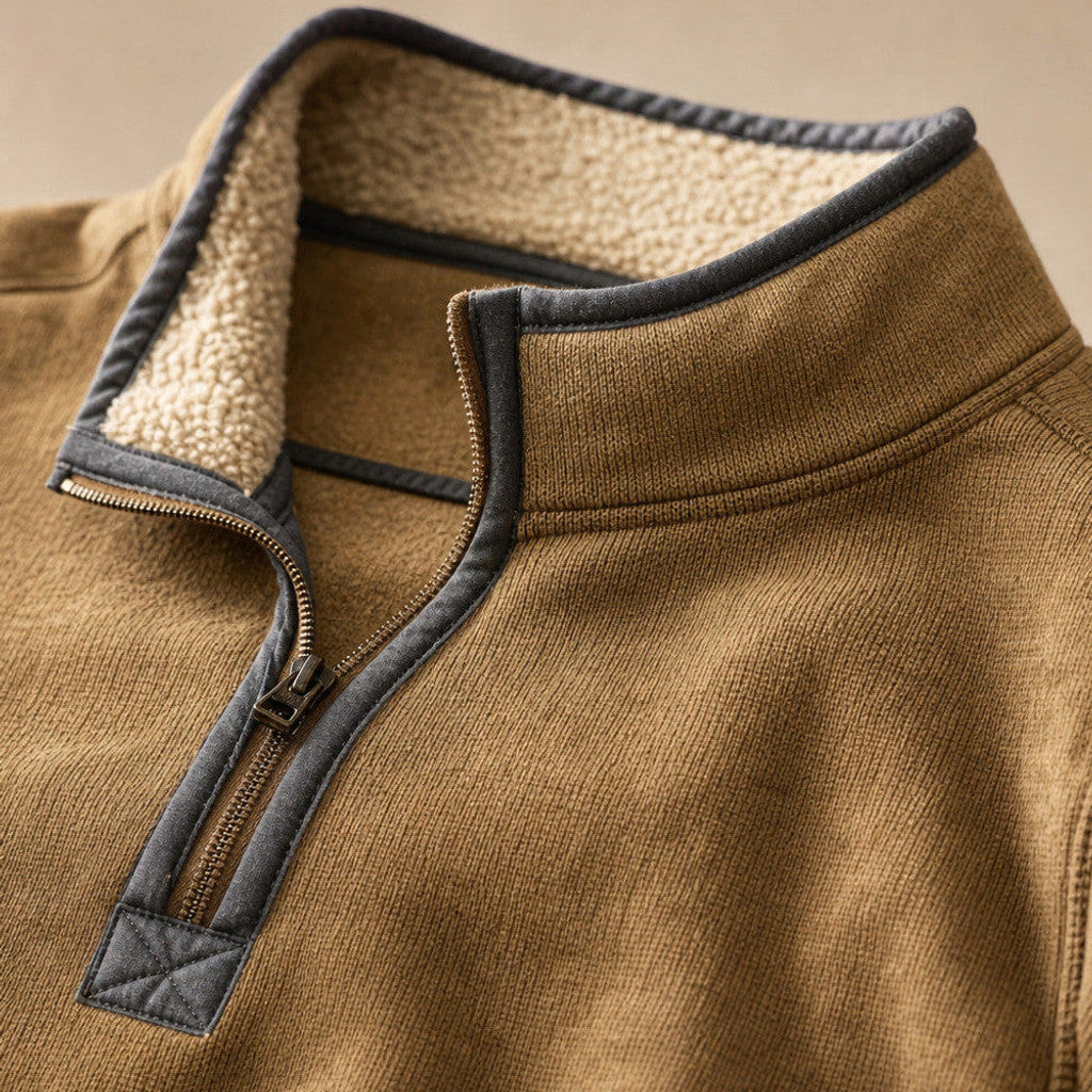 Grant | Quarter Zip Jumper Sherpa Collar Fleece – Product Photo