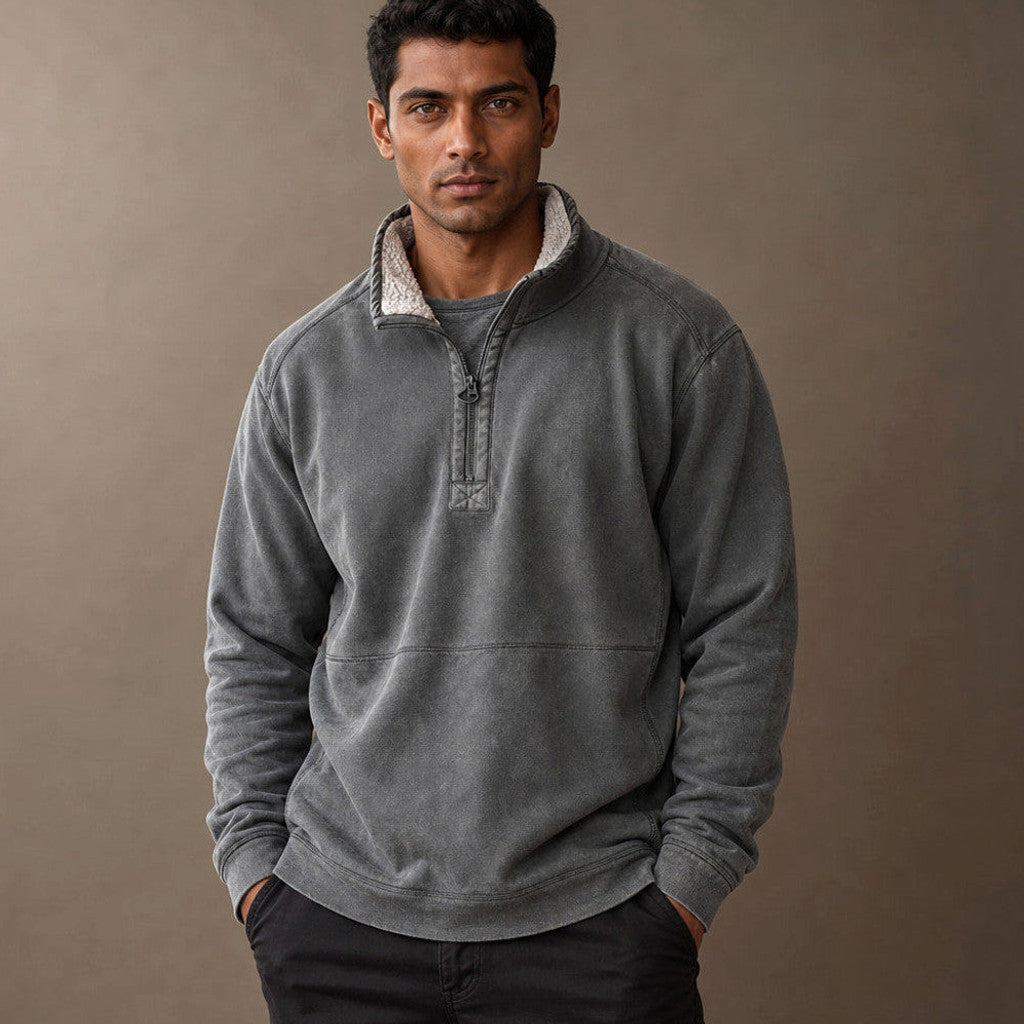 Grant | Quarter Zip Jumper Sherpa Collar Fleece – Product Photo