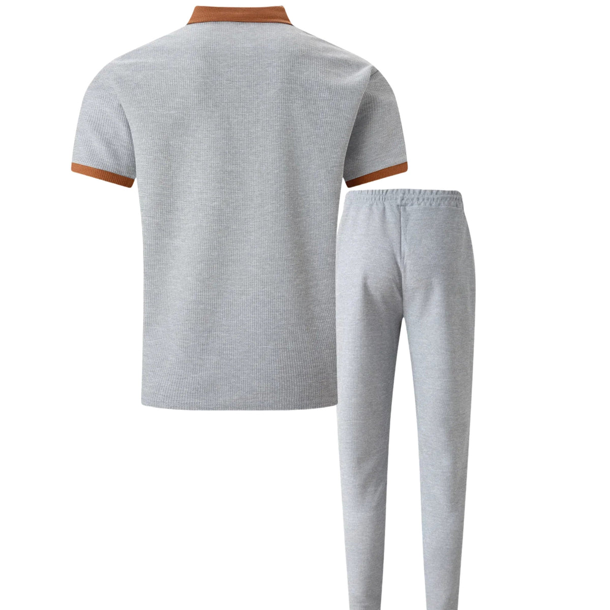 Falcren | Matching Set Waffle Knit Polo Straight-Leg Trousers