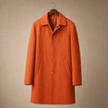 Halbeck | Wool Car Coat Single Breasted Burnt Orange Orange – Product Photo
