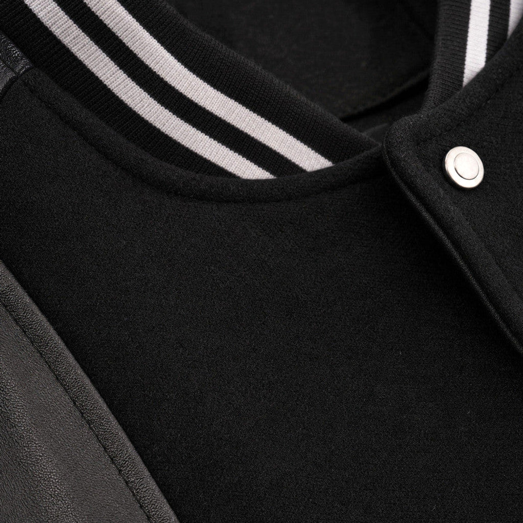 Halford | Varsity Jacket Leather Sleeves Black – Product Photo