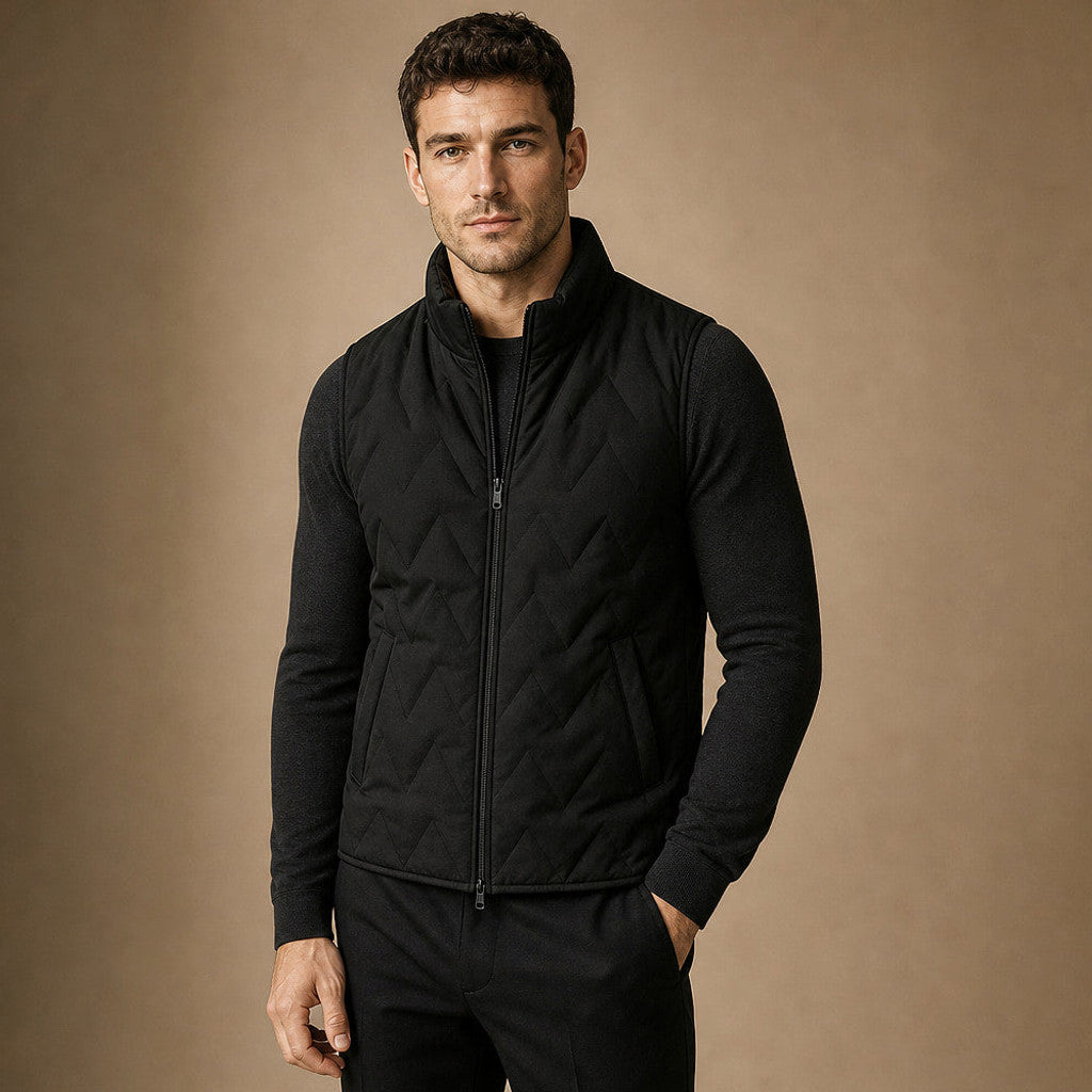 Hamilton | Sherpa Waistcoat Water-Resistant Shell Black – Product Photo