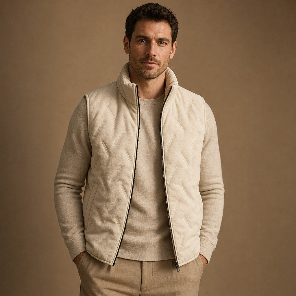Hamilton | Sherpa Waistcoat Water-Resistant Shell White – Product Photo