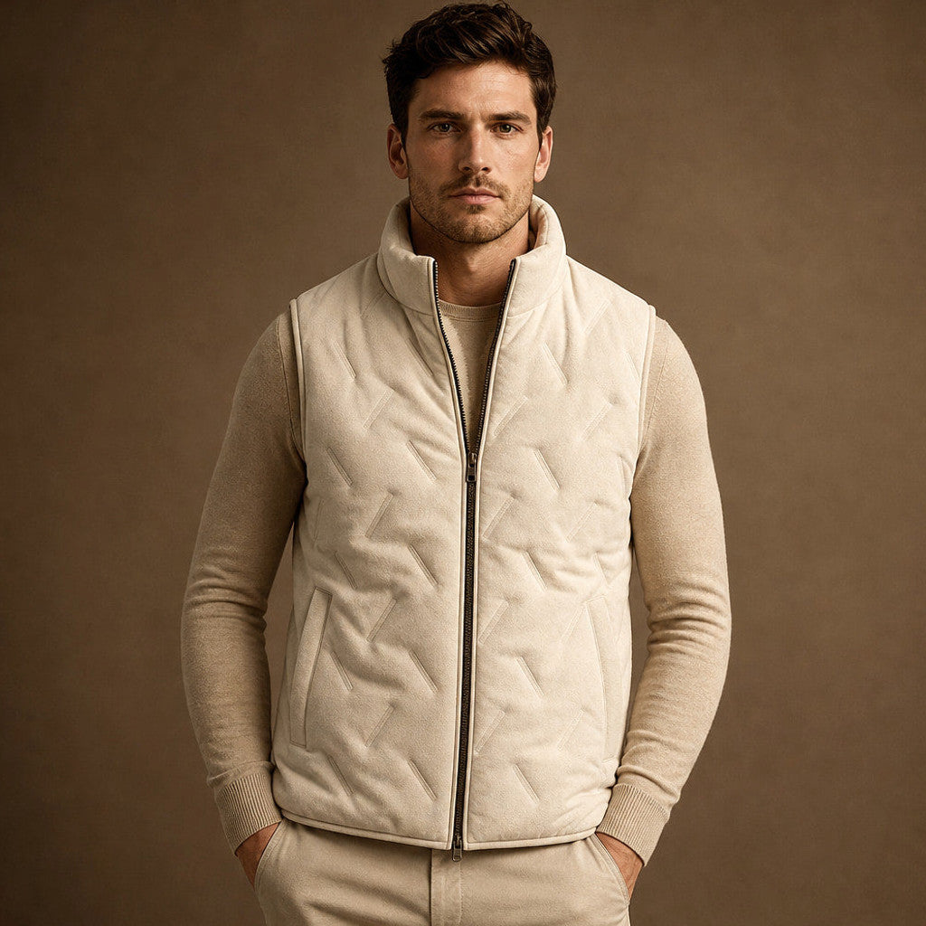 Hamilton | Sherpa Waistcoat Water-Resistant Shell in White – Premium Editorial