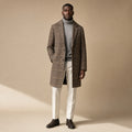 Plaid Duffle Coat Tailored Lines Brown – Product Photo