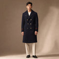 Harstone | Double Breasted Coat Longline Navy – Premium Editorial