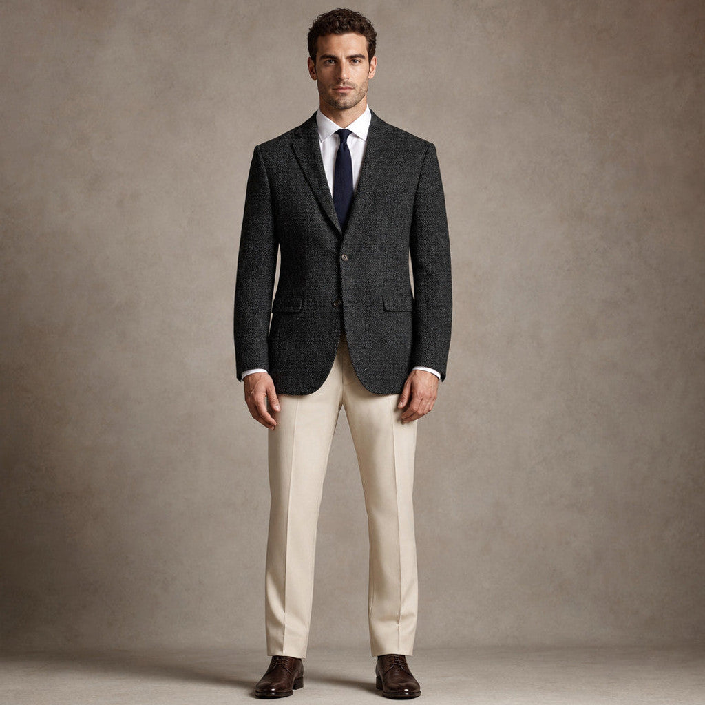 Harwell | Herringbone Blazer Notch Lapel Black – Product Photo