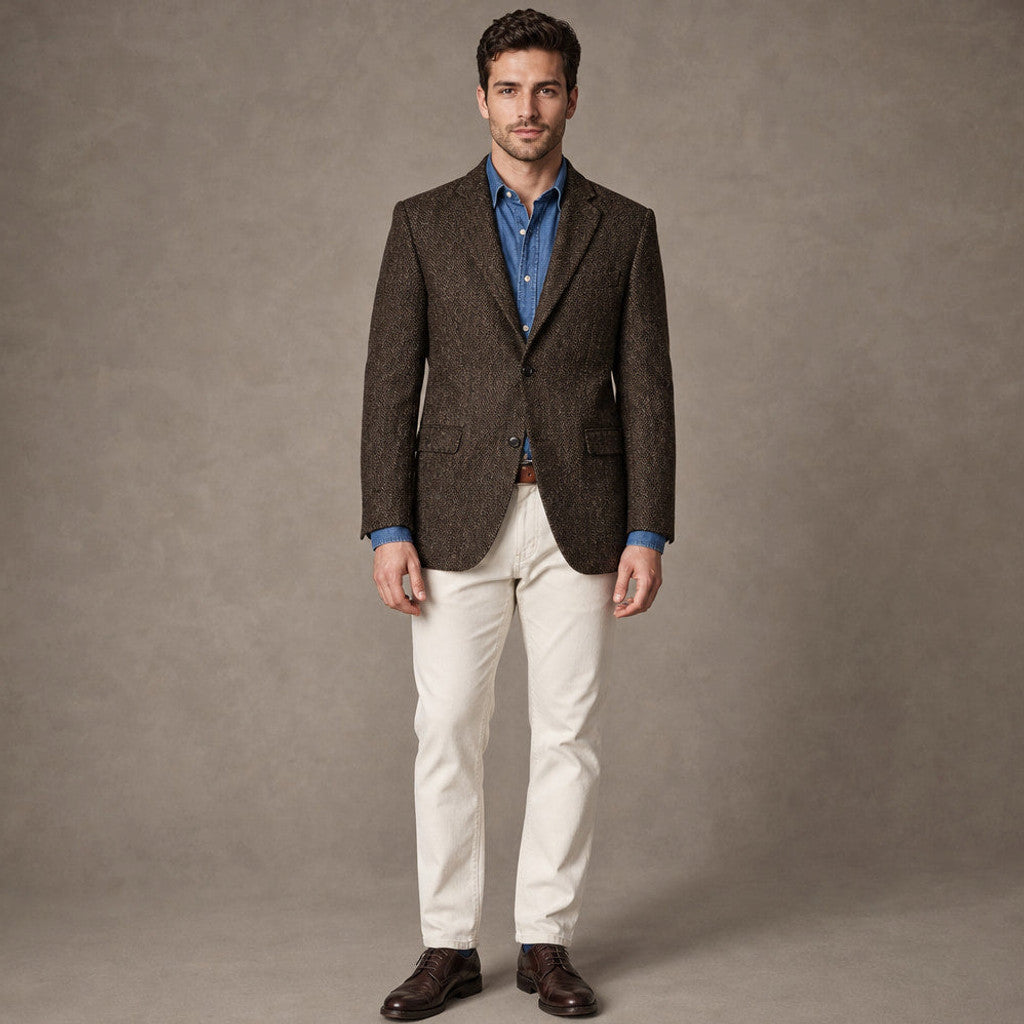 Harwell | Herringbone Blazer Notch Lapel Brown – Product Photo
