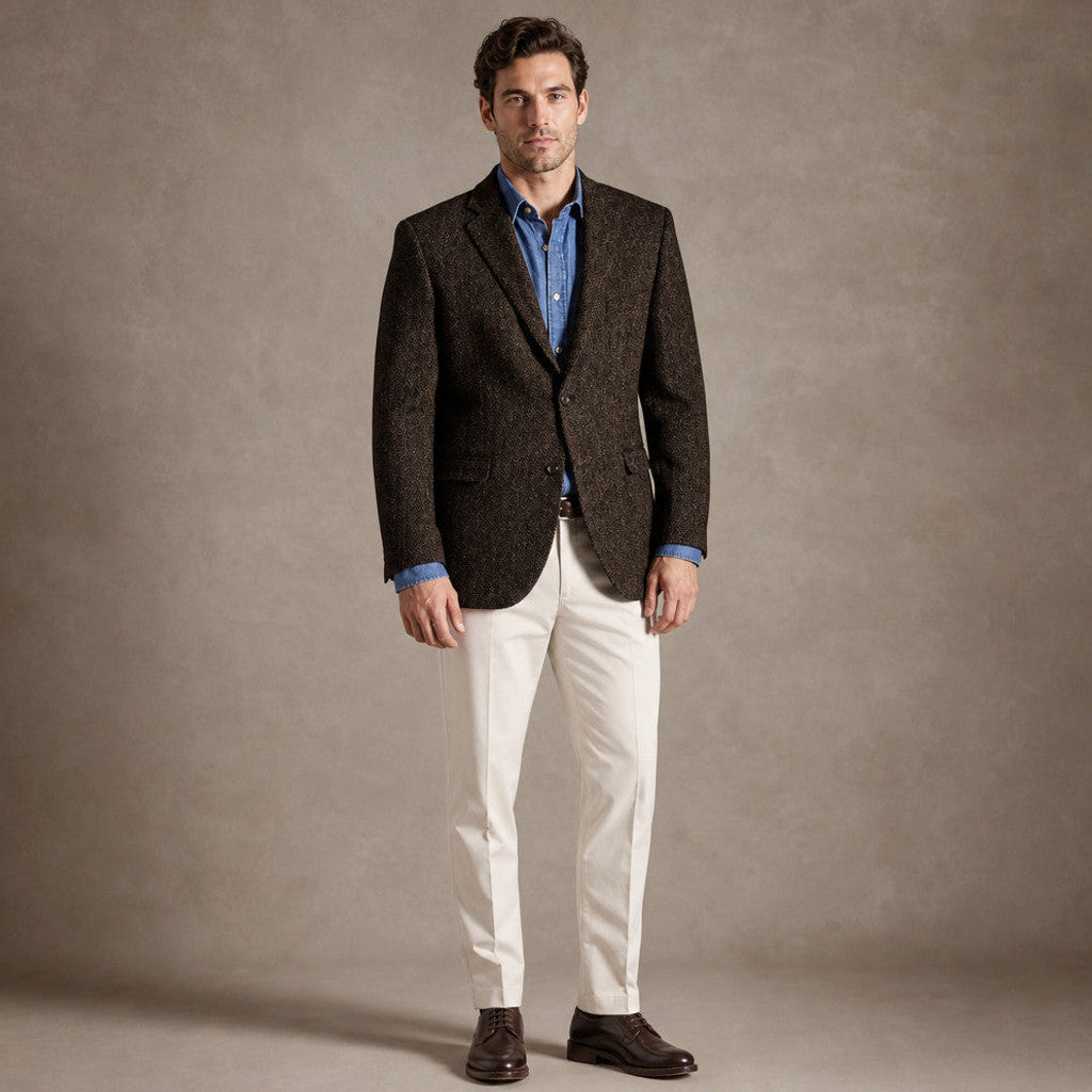 Harwell | Herringbone Blazer Notch Lapel Coffee – Product Photo
