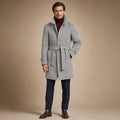 Raglan Sleeve Overcoat Checked Grey Grid – Product Photo