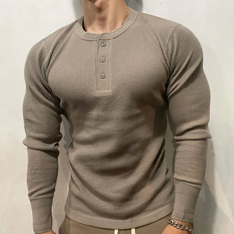 Graven | Fit Shirt Waffle Knit Henley Slim Cut