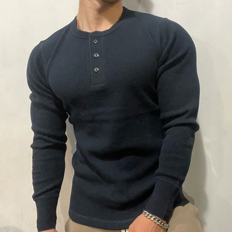 Graven | Fit Shirt Waffle Knit Henley Slim Cut