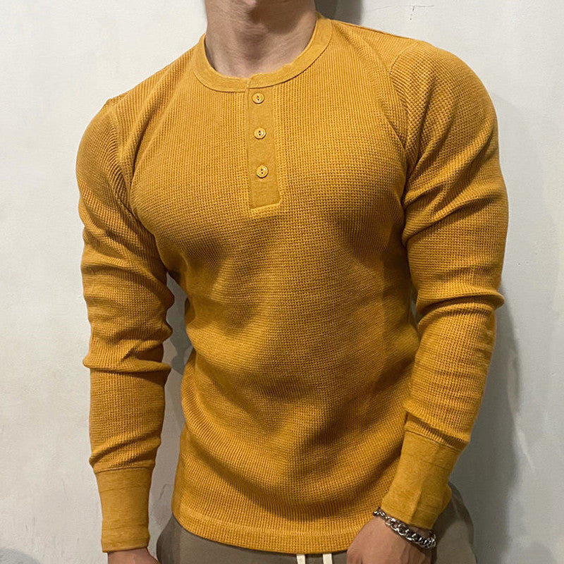 Graven | Fit Shirt Waffle Knit Henley Slim Cut