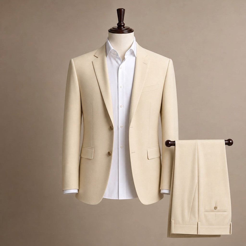 Hensbury | Three Piece Suit Slim Fit Notch Lapel Beige – Product Photo