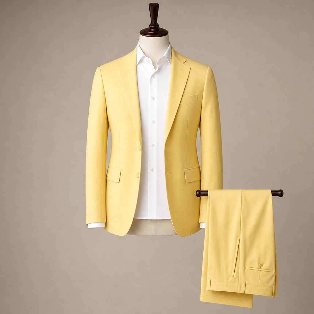 Hensbury | Three Piece Suit Slim Fit Notch Lapel Yellow – Product Photo